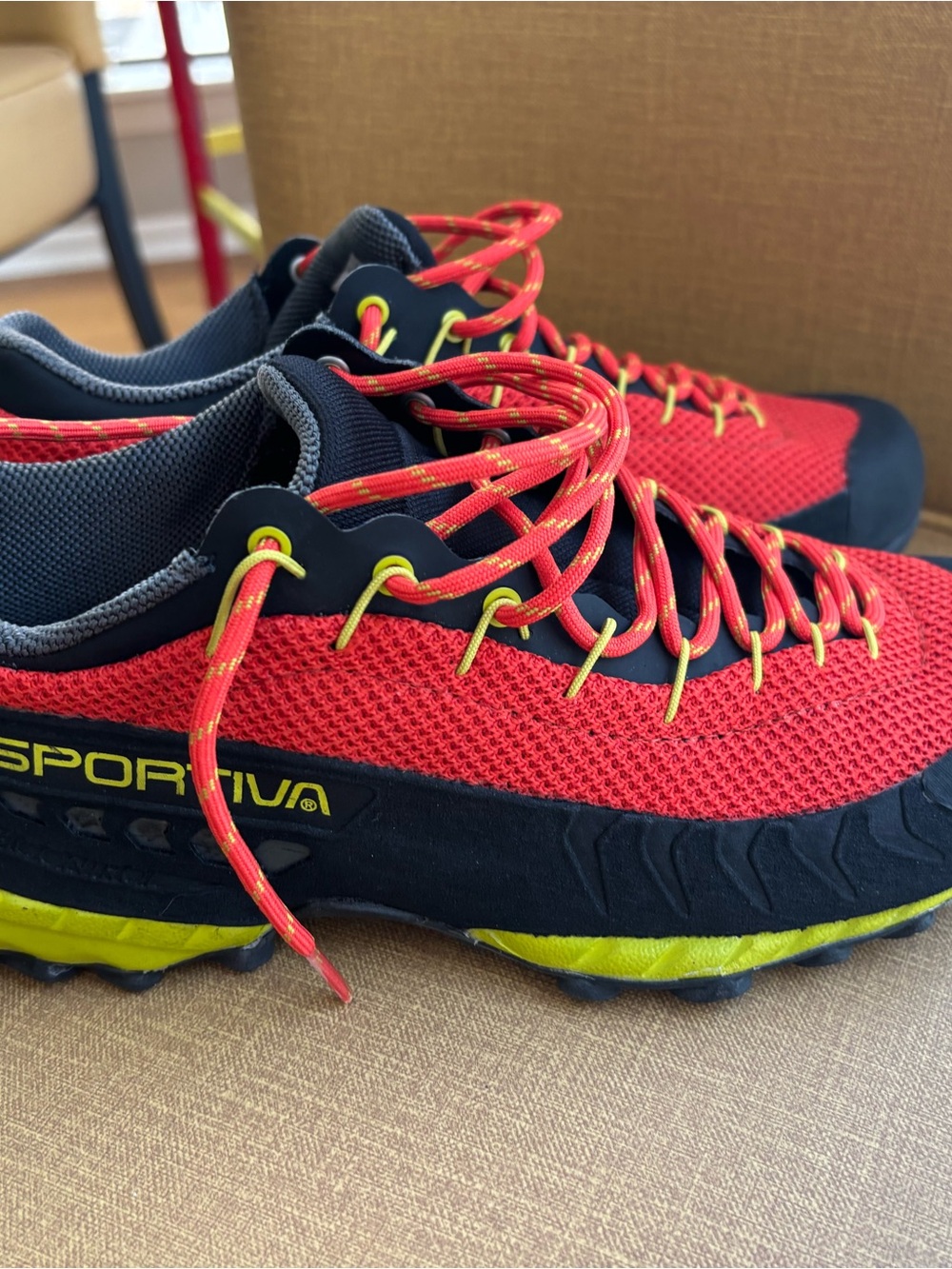 La Sportiva Men’s Red and Yellow Trail Shoes size 8